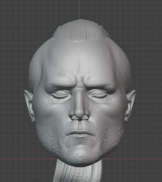 Black End Unpainted Headcsculpt